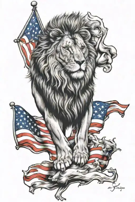 Lion And American Flag Morphing
