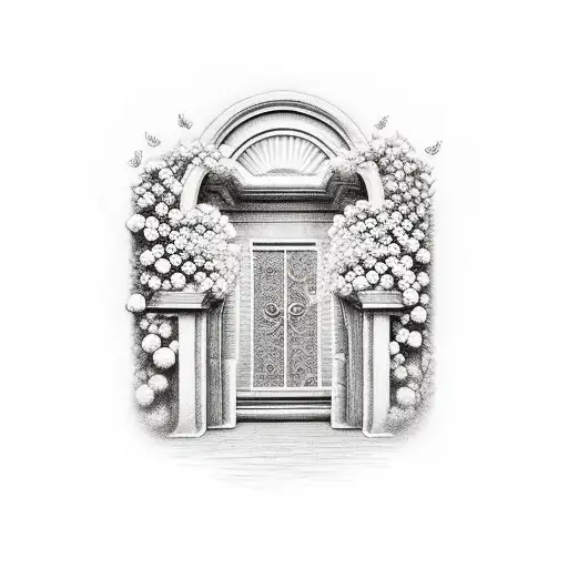 Gate To Heaven With Adam And Eva And Animals