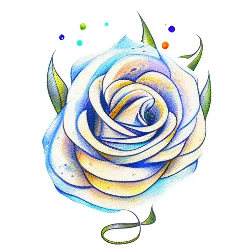 Flower Twisted Banner Without Border In Watercolor Style