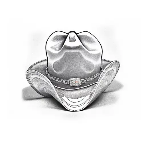 Cowboy Boots With A Cowboy Hat On Top Of Them