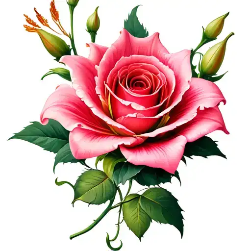 Rose And Lily Flower