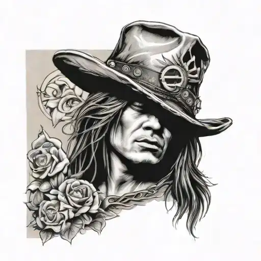 Guns N Roses Axl Rose Slash Hat Surrounded