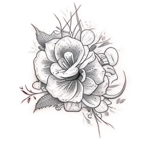 Vine With Wildflowers Growing From It