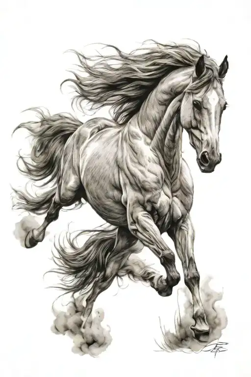 Tattoo Of A Wild Horse