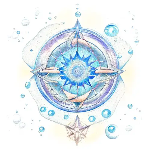 Aquarius Constellation Made Of Water Droplets In A Sketch Style