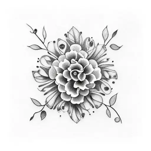 Colorful Lantanas For Solid Black Ink Cover Up