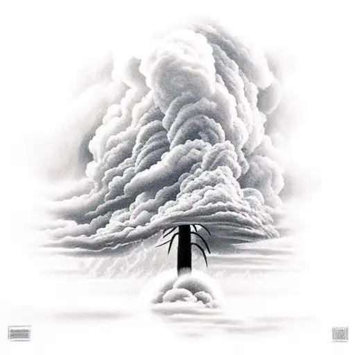 A Powerful Thunderstorm Brewing Over A Dense Forest