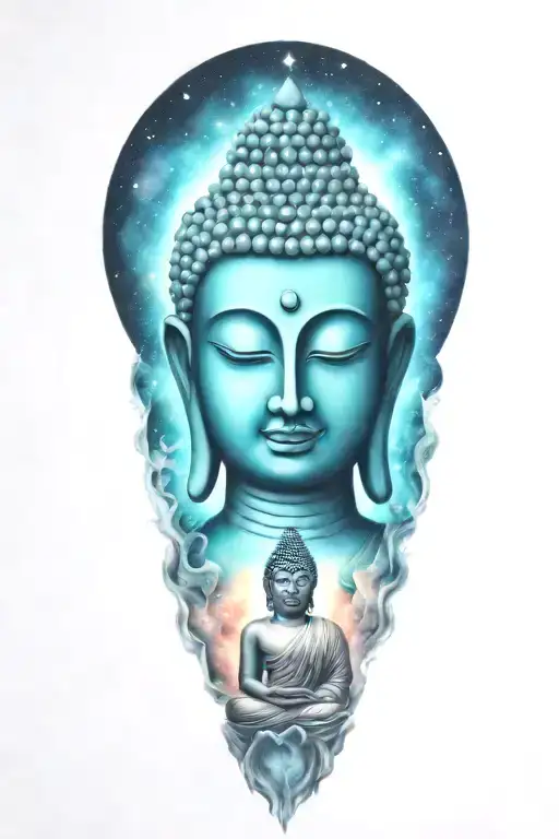 Buddha And Galaxy Background