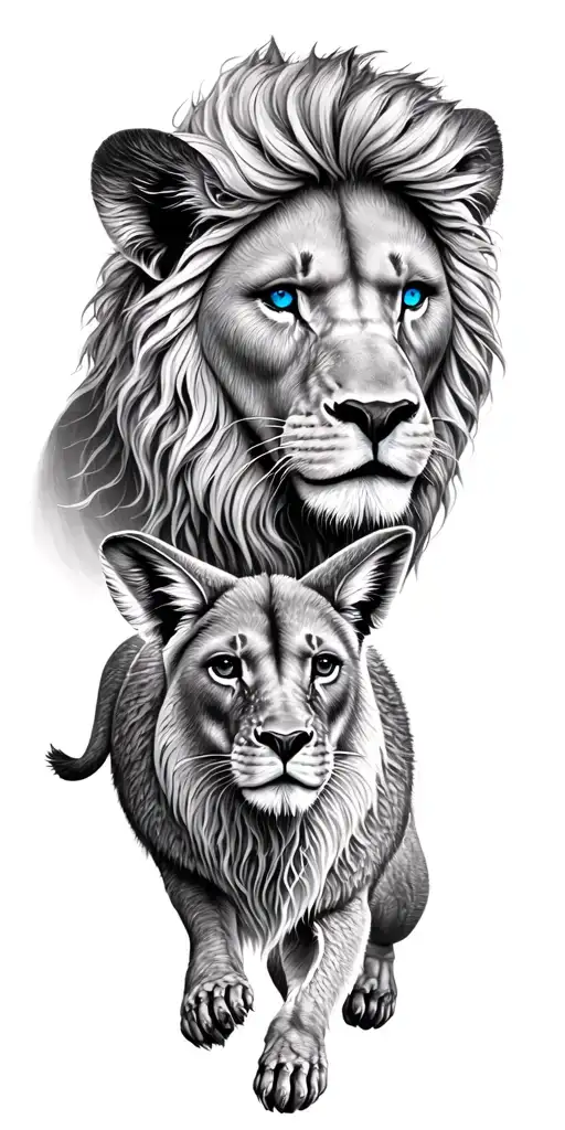 Zeus And A Blue Eyed Lion And A Kangaroo Walking