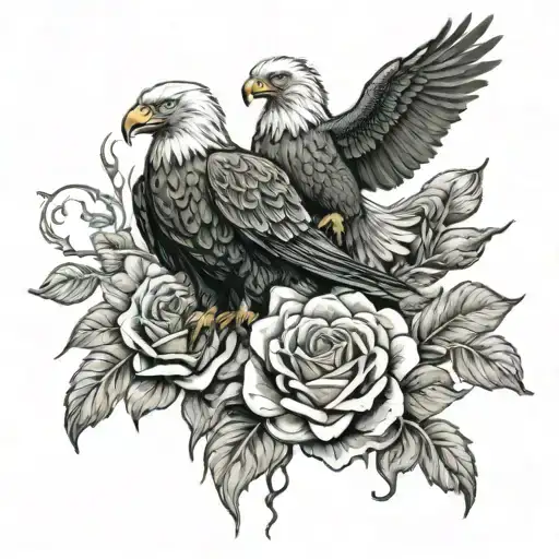 Rose And Eagle Holding Hands With His