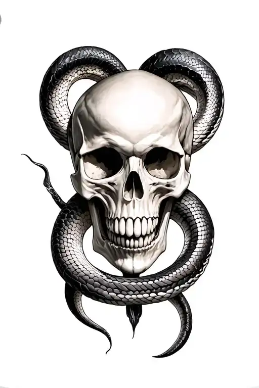 Skull And Double Snakes