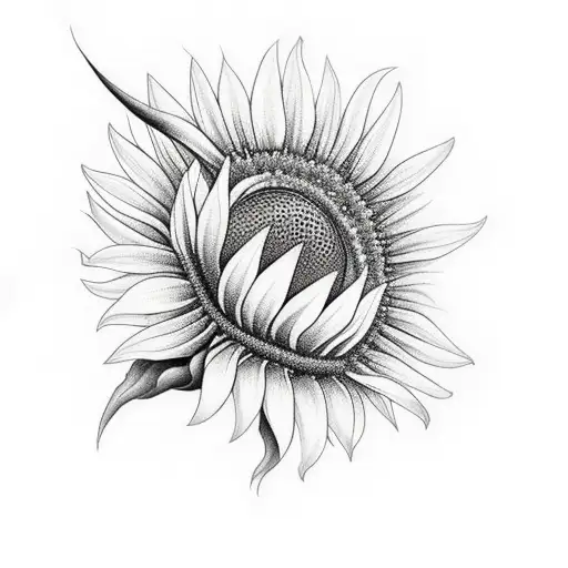 Hummingbirds With Sunflower In Middle