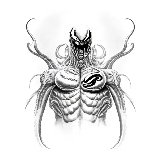 Venom Xenomorph Humanoid Eat Skin Meat Low Back