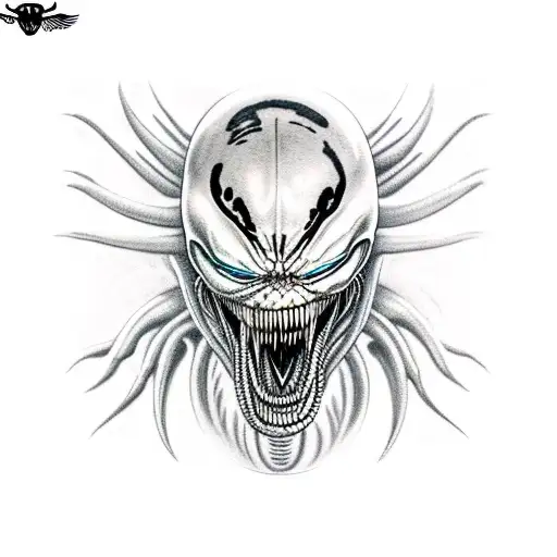 Venom Xenomorph Humanoid Eat Skin Muscle In Mouth