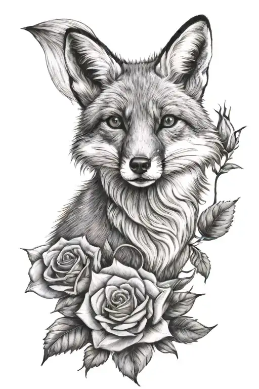Momma Fox With 4 Roses