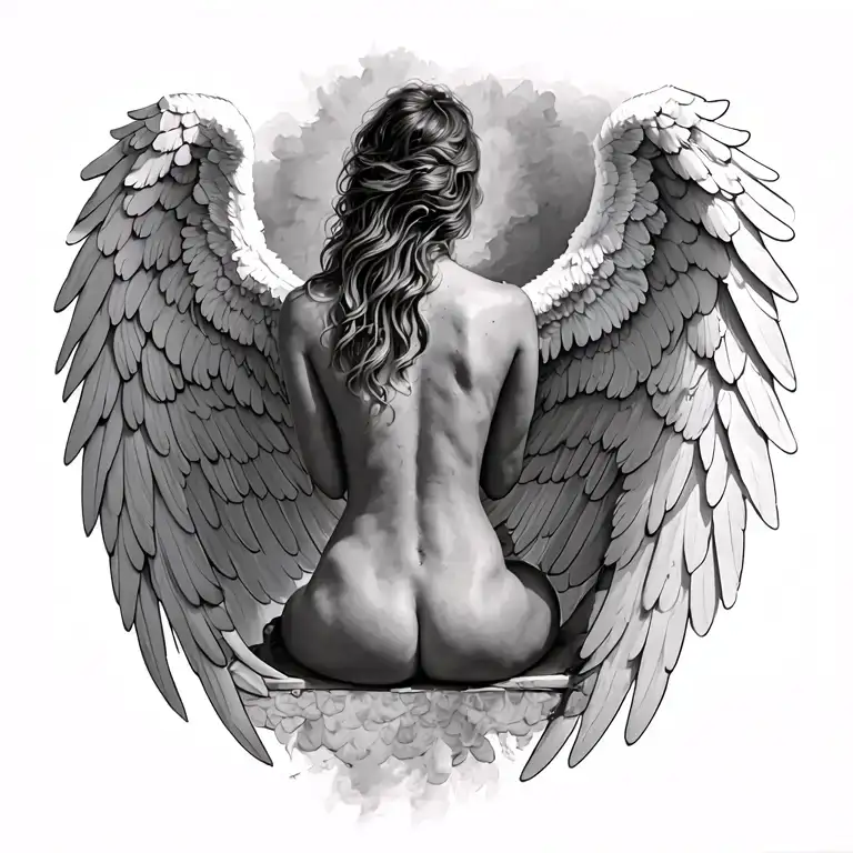 Angel Wings On My Back Sitting