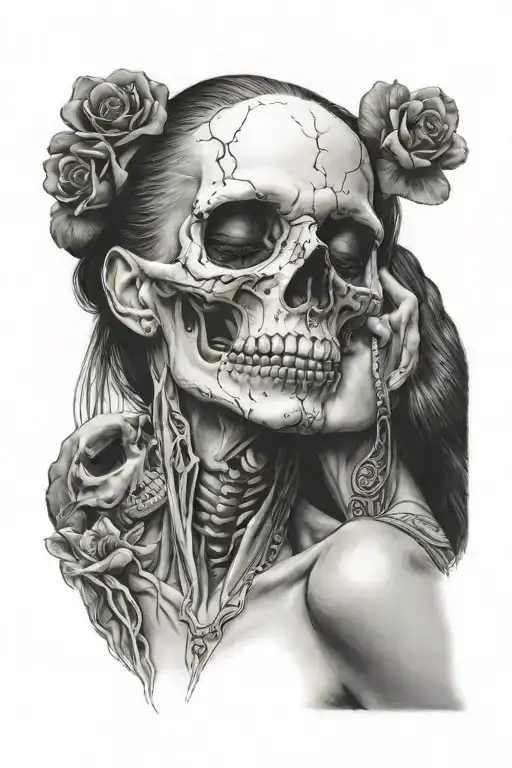 Skull Kissing Woman
