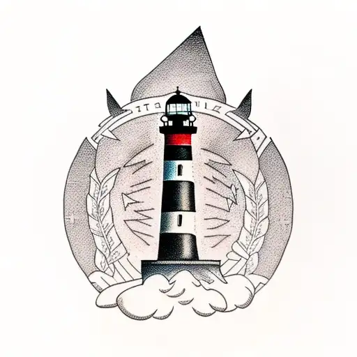 Owl With A Lighthouse And Lightning