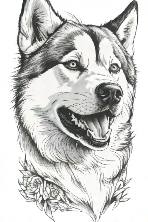 Siberian Husky Face Surrounded