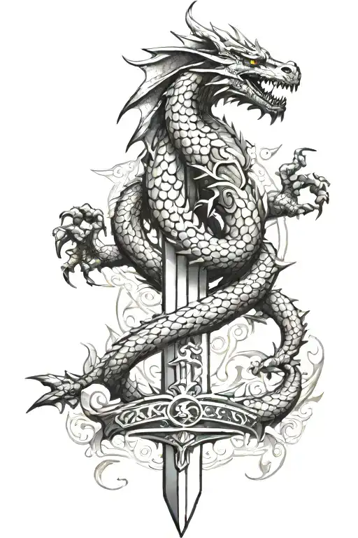 Targaryen Dragon Emblem Merged With A Sword
