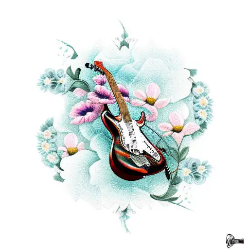Guitar With Flowers