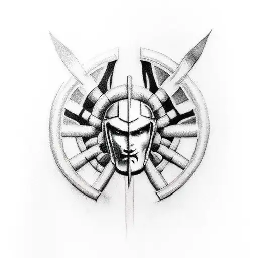 Spartan Themed Full Leg Sleeve Design