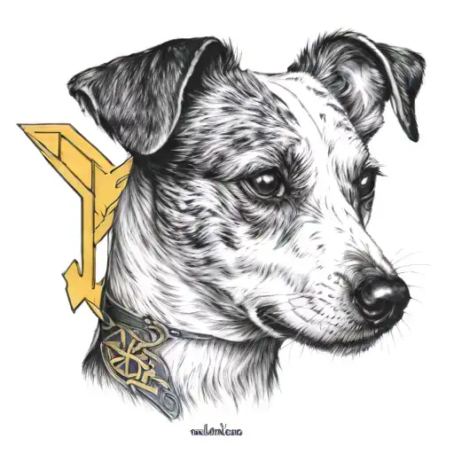 Jack Russel Terrier With Ukraine Trident Symbol