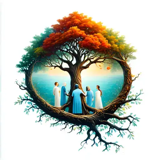 Children And Grandchildren Tree Of Life Intertwined