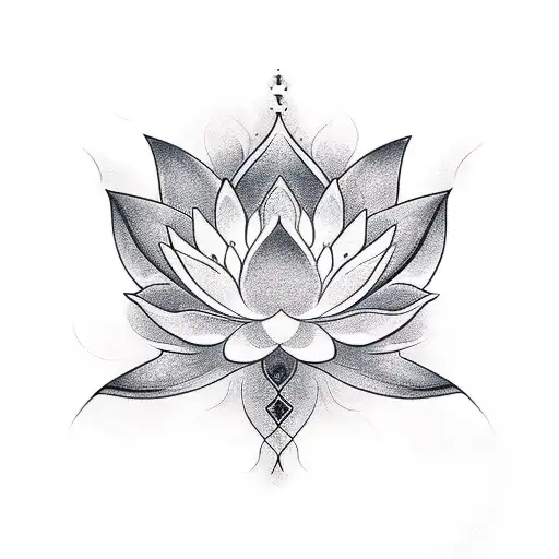 Lotus Flower With Phoenix