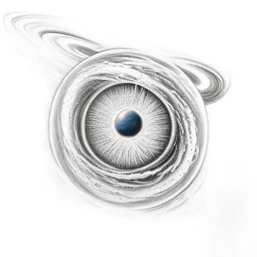 A Black-grey Tattoo Showcasing The Birth Of A Universe