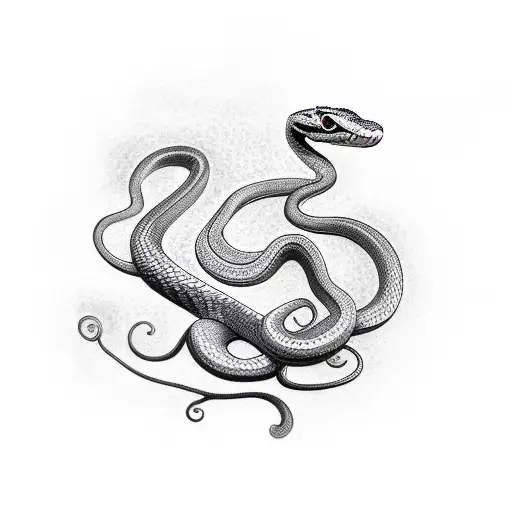 Snake On Branch Floral