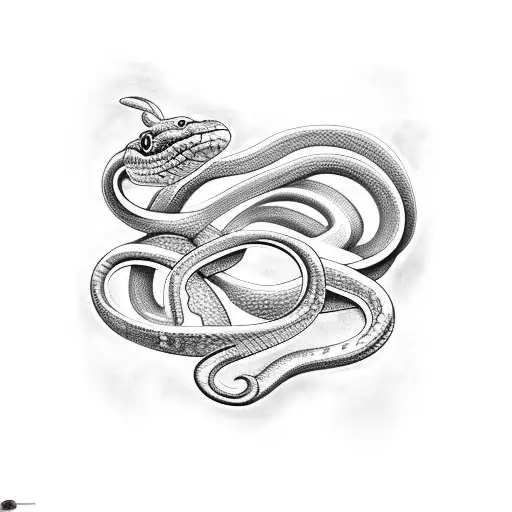 Snake On Floral Branch