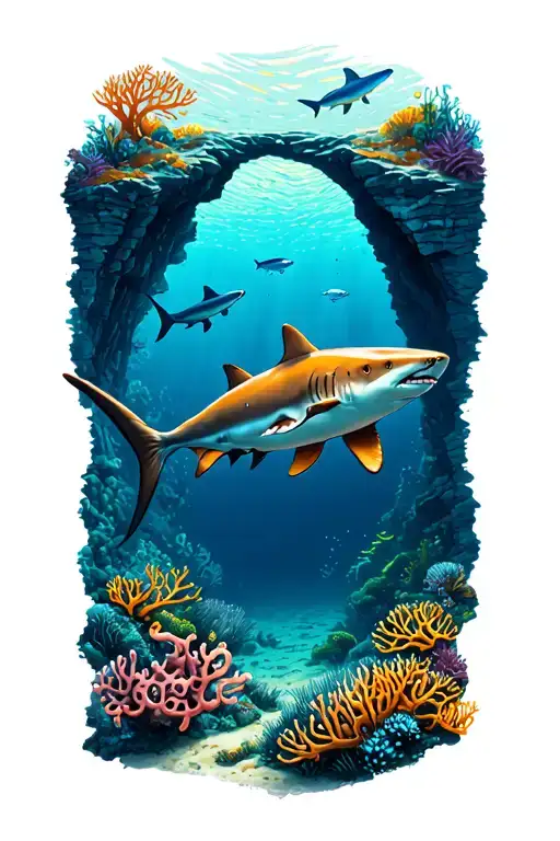 Scuba Diving Coral Reefs Surrounding Underwater Caves And Canyons Eels And Octopus Sharks