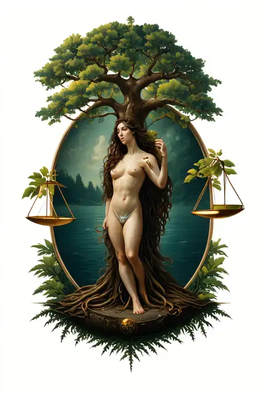 Libra And The Tree Of Life As Open Skin Opening