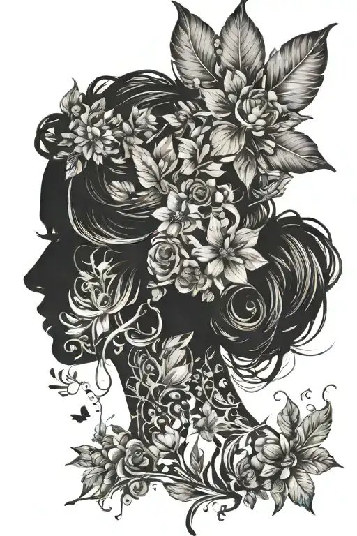 Silhouette Of Women With Beautiful Things In Silhouette