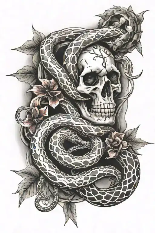 Campas And Cross And Snake Wrapped