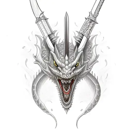 2 Sword Whit A Dragon