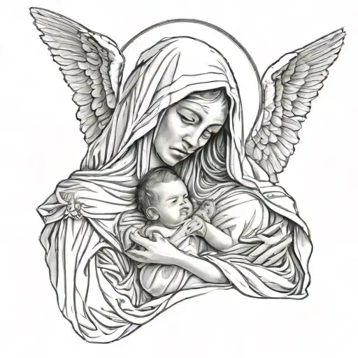 Mother Mary Holding Child