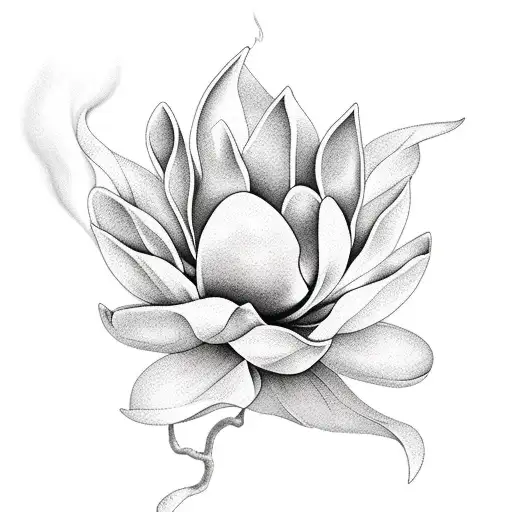 Magnolia Flower On Fire