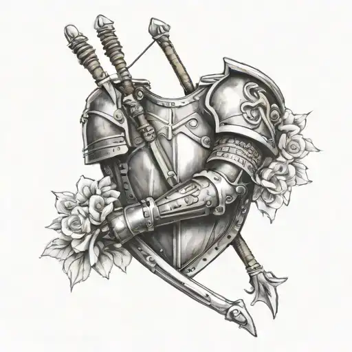 Romantic Love Armor Holding A Bow Made
