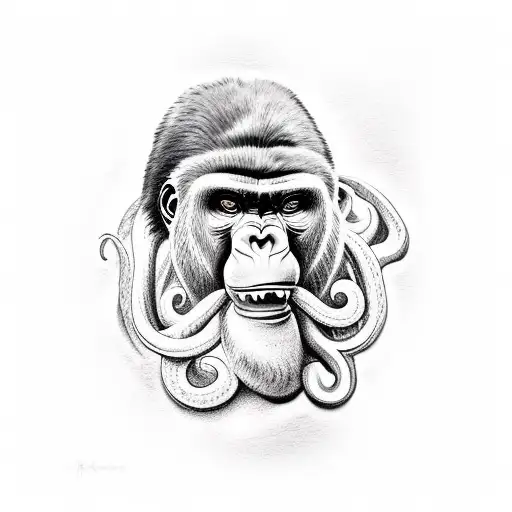 Gorilla Choking Octopus
