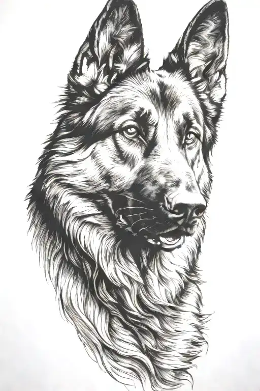 German Shepard Head Silhouette