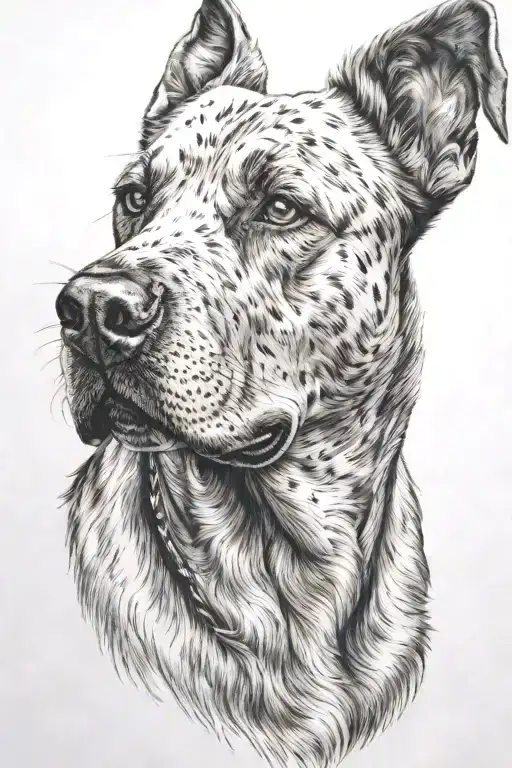 Dog Head Looking Side View