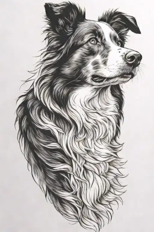 Boarder Collie Looking Side Profile