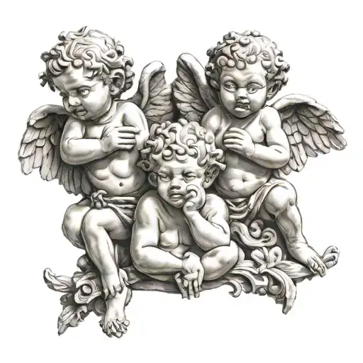 Hear No Evil Speak Not Evil See No Evil Cherub Statue