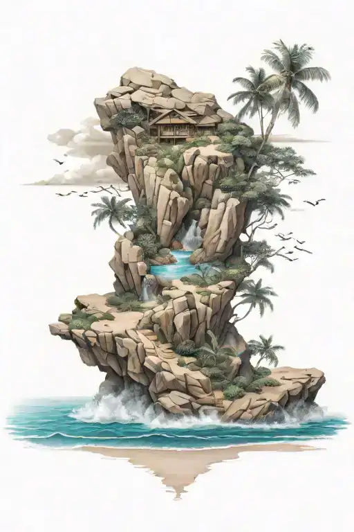 The Beach And Rocks On The Bottom