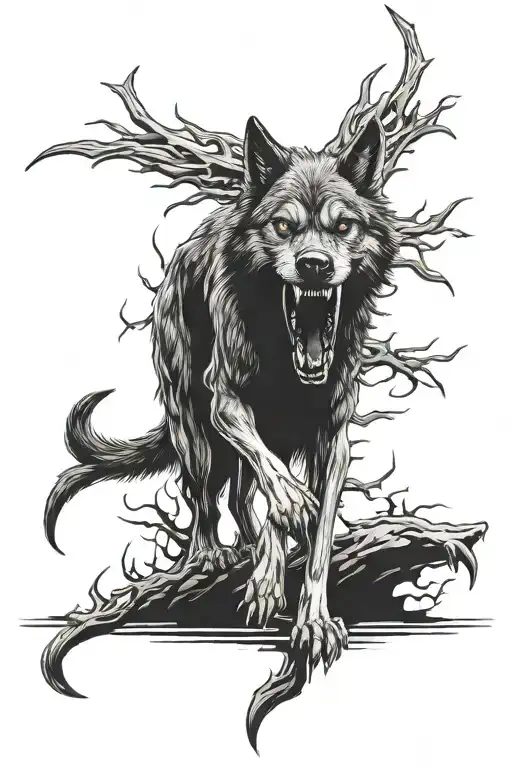 Death Wolf With Laughing Reaper