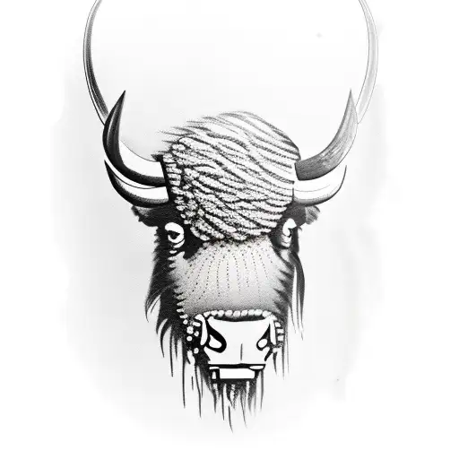 A Military Bison In A Vest