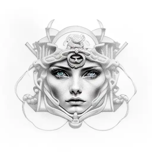 Women Figure Greek Methology Black & Grey