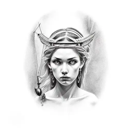 Women Figure Greek Methology Black & Grey